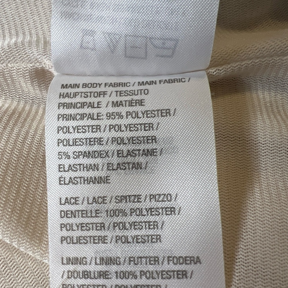 Susan Graver Cream Lace-Sleeve Mock Neck Top - Picture 7 of 7